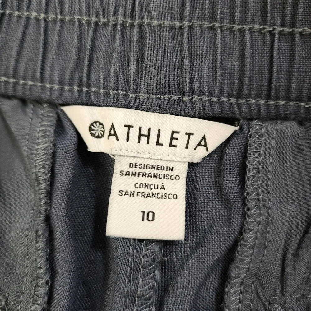 Athleta‎ Voyager 100% Linen High Rise Pockets 7 Inch Lightweight Shorts 10 NWOT